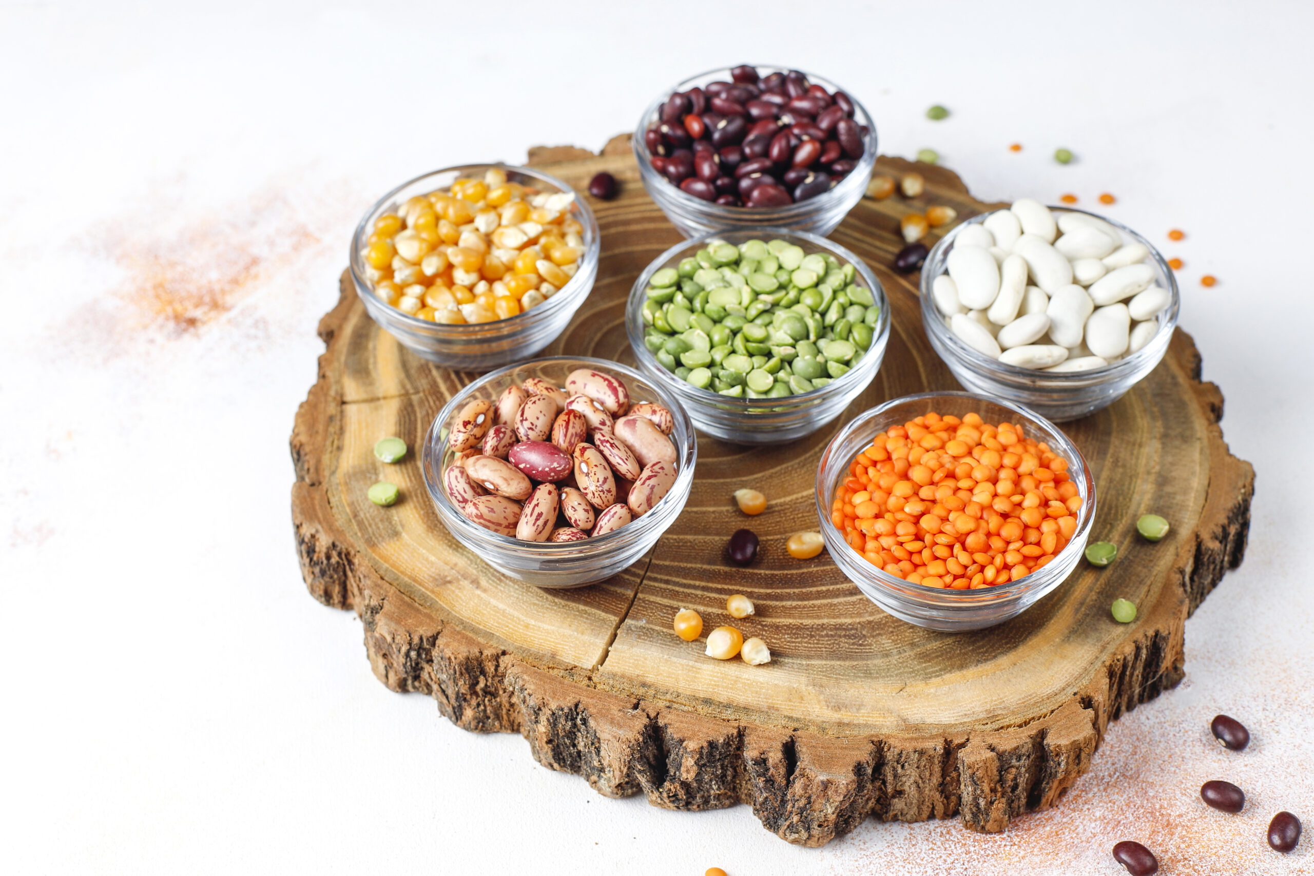 legumes and beans assortment.healthy vegan protein food.